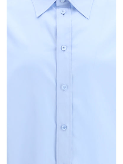 Shirt With Anagram Embroidery Light Blue