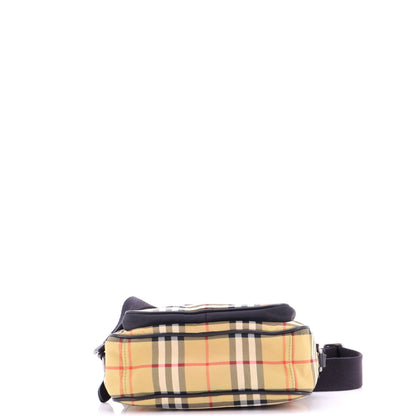 Front Pocket Crossbody Bag Vintage Check Canvas