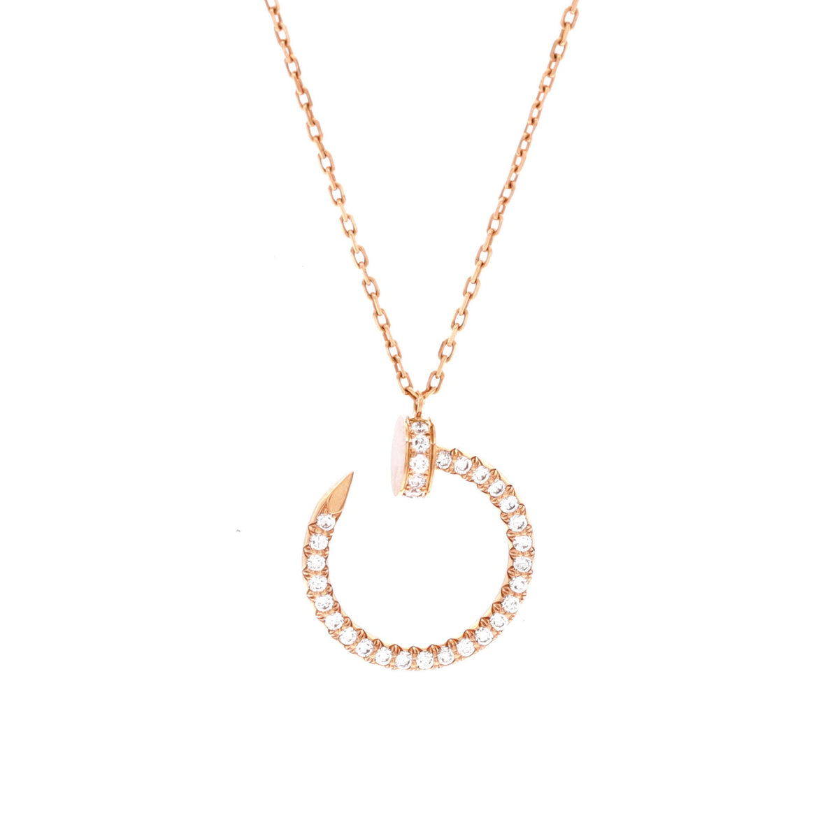 Juste un Clou Pendant Necklace 18K Rose Gold and Pave Diamonds
