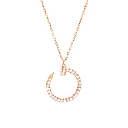 Juste un Clou Pendant Necklace 18K Rose Gold and Pave Diamonds