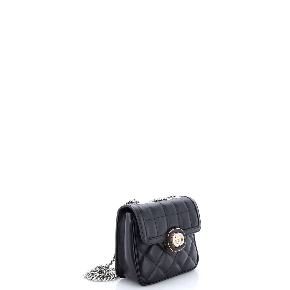 Deco Chain Flap Bag Mixed Matelasse Leather Mini