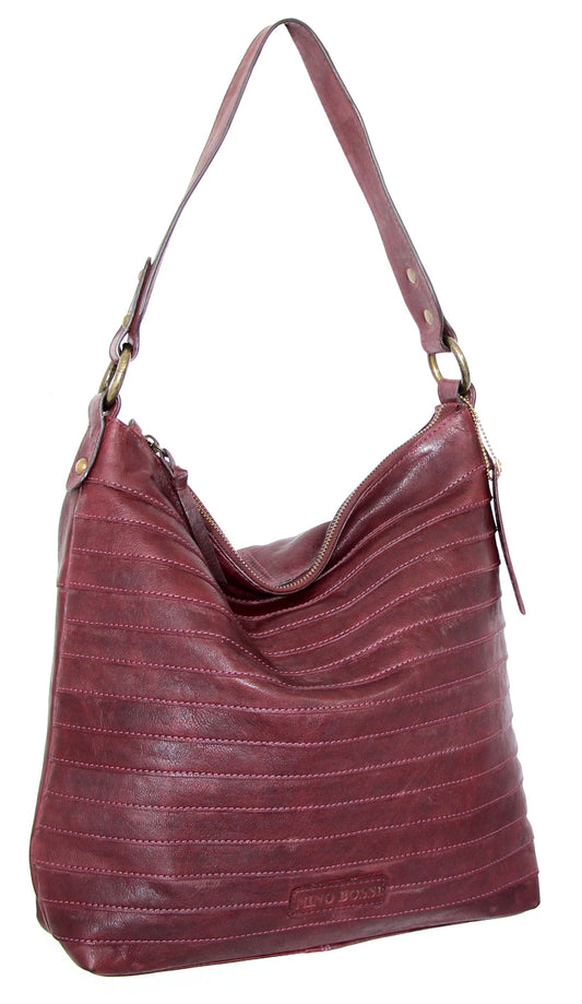My Ribbed Bohemian Hobo in Burgundy