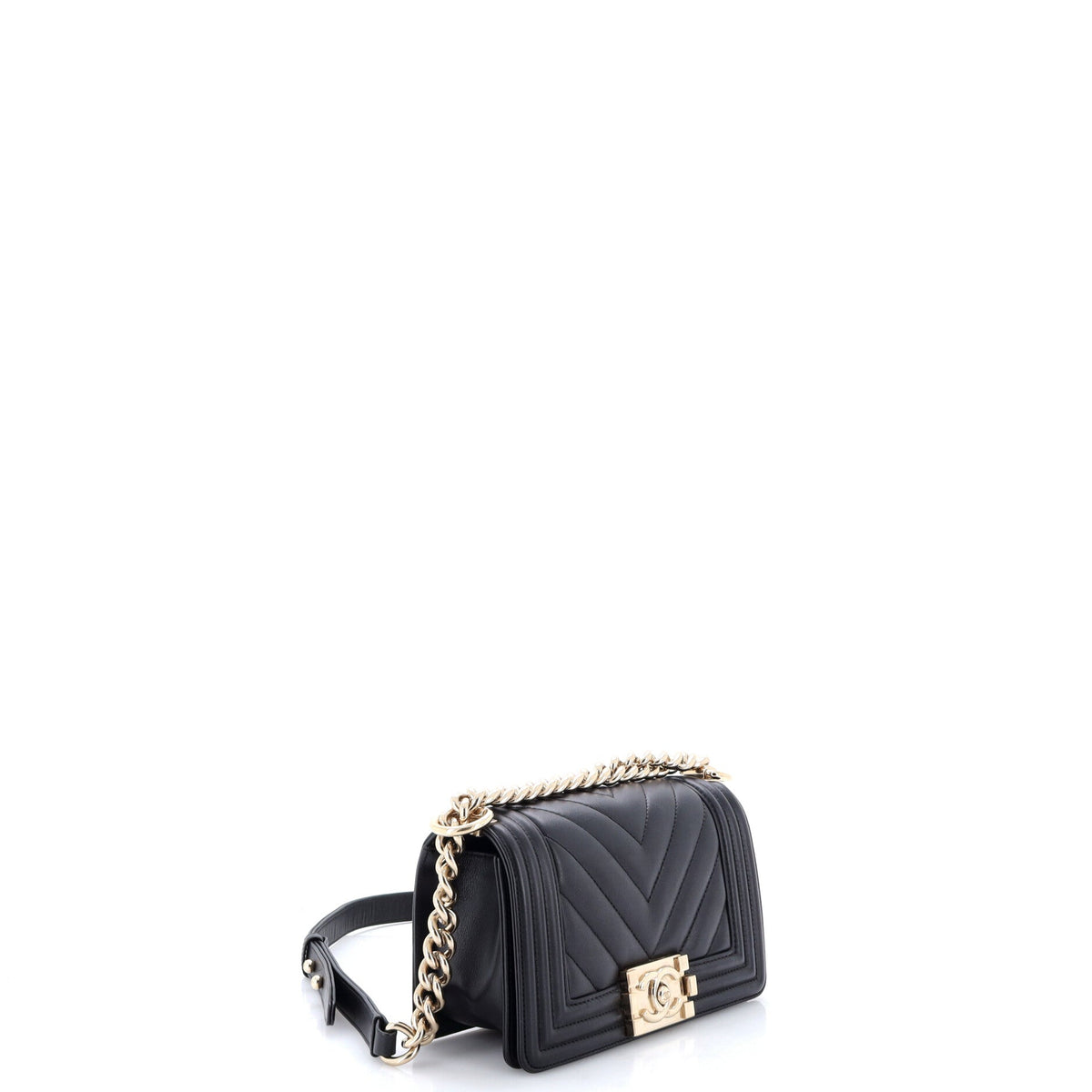 Boy Flap Bag Chevron Calfskin Small