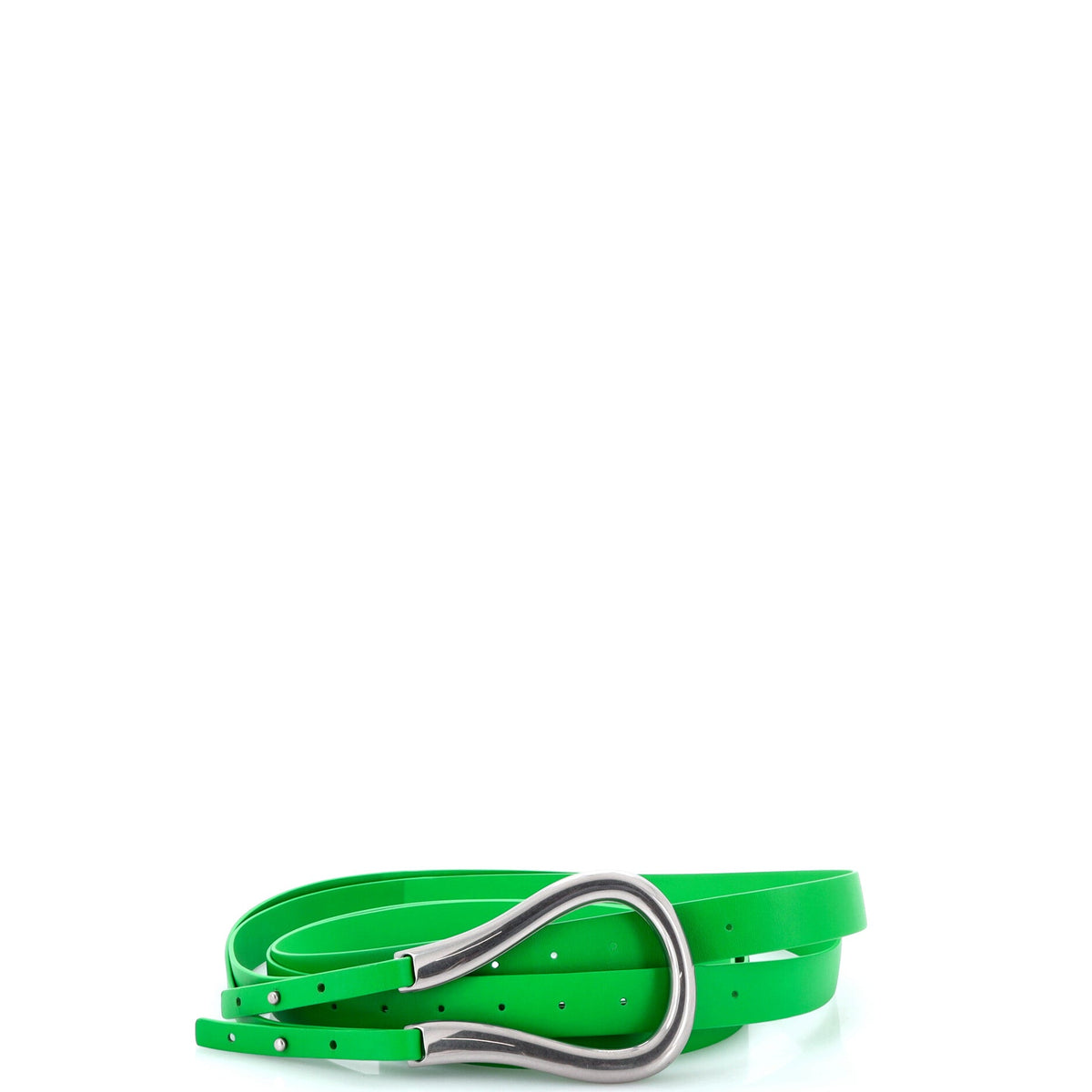 Double Strap Horsebit Buckle Belt Leather Wide