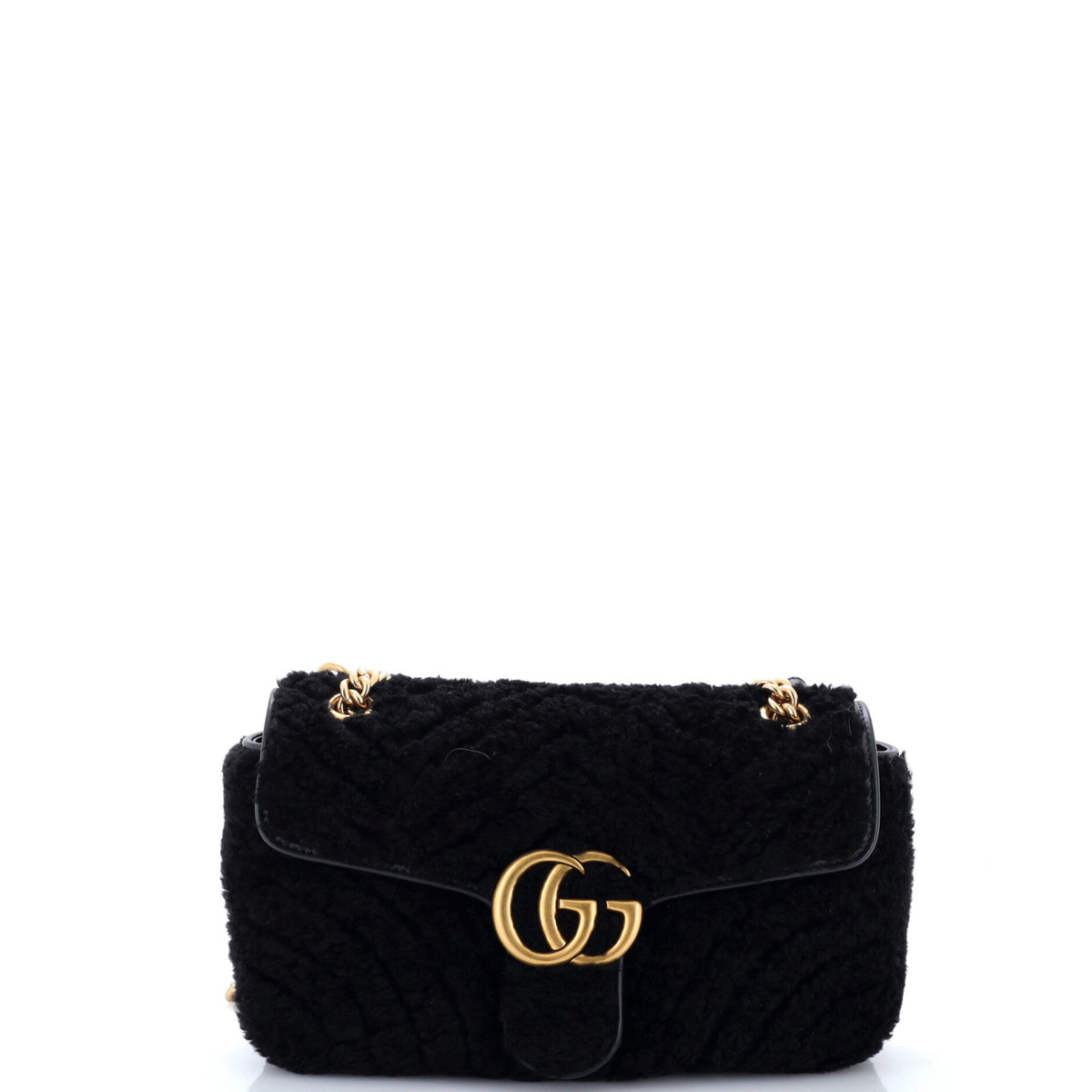 GG Marmont Flap Bag Matelasse Shearling Small
