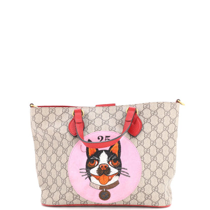 Convertible Soft Tote GG Coated Canvas with Applique Small