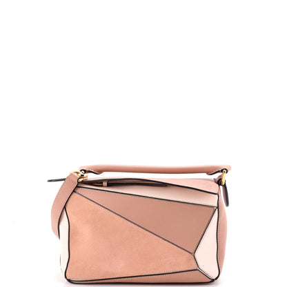 Puzzle Bag Leather and Suede Small