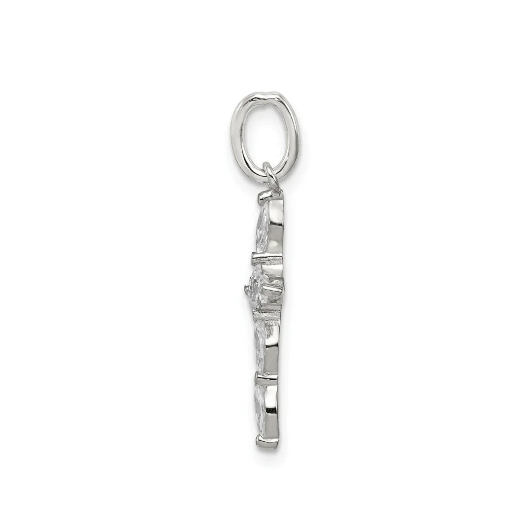 Cubic Zirconia Charm Cross Pendant