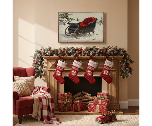 Kendrick Home Red Velvet Sleigh