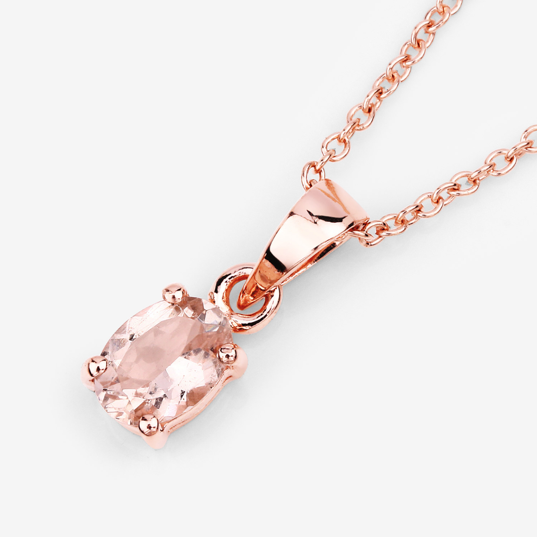 Genuine Morganite Solitaire Necklace