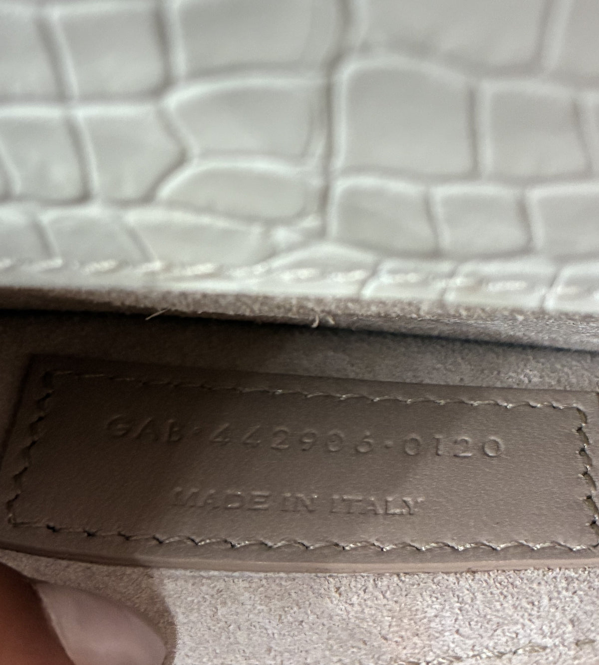Sunset Crossbody Bag Crocodile Embossed Leather Medium