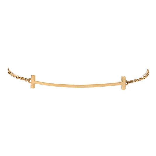 T Smile Chain Bracelet 18K Yellow Gold Medium