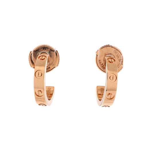 Love Hoop Earrings 18K Rose Gold Small