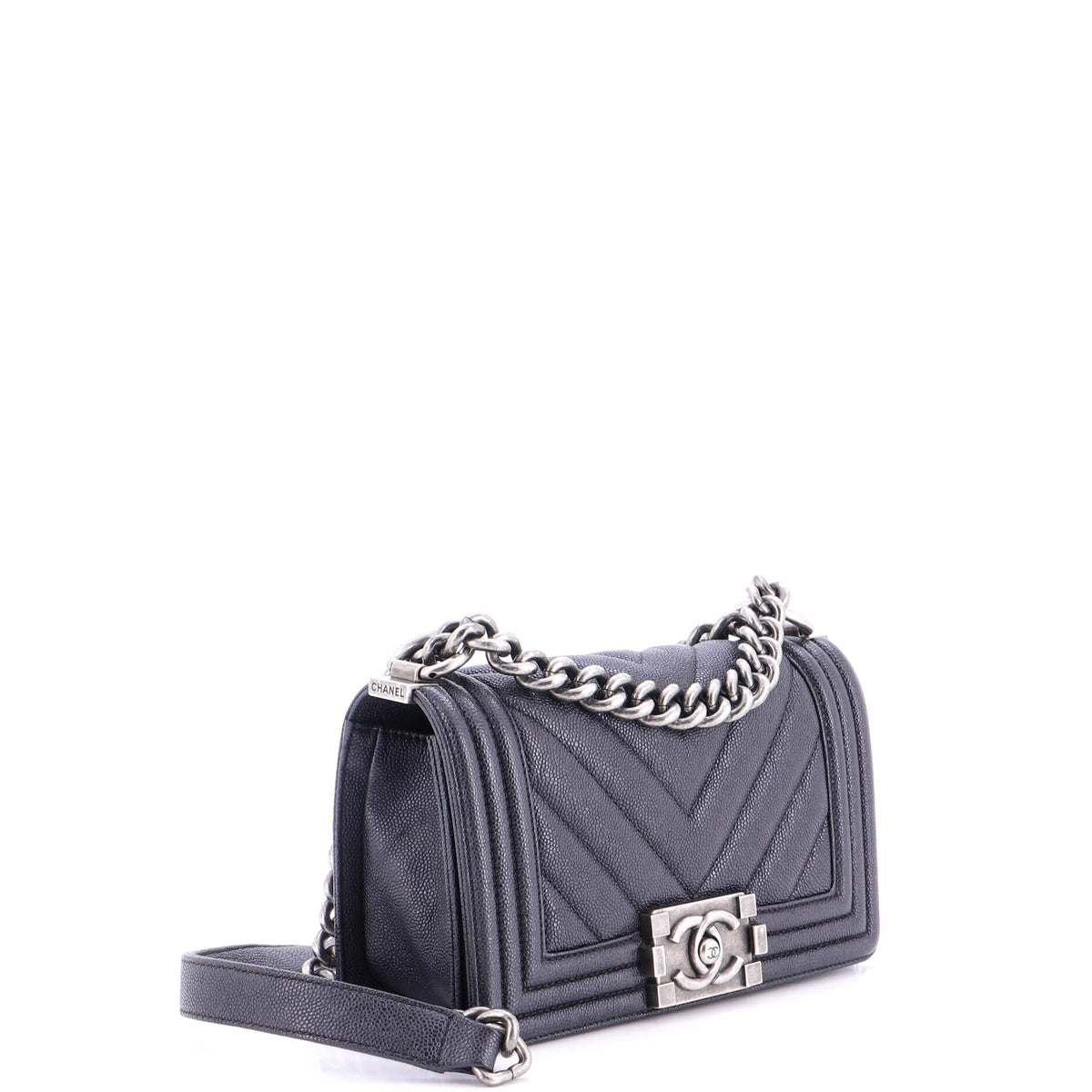 Boy Flap Bag Chevron Caviar Small