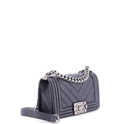 Boy Flap Bag Chevron Caviar Small