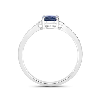 1.95 Ct Oval Blue Sapphire Diamond Prong 10k Gold Pave Bridge Ring
