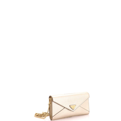 Envelope Wallet on Chain Saffiano Leather