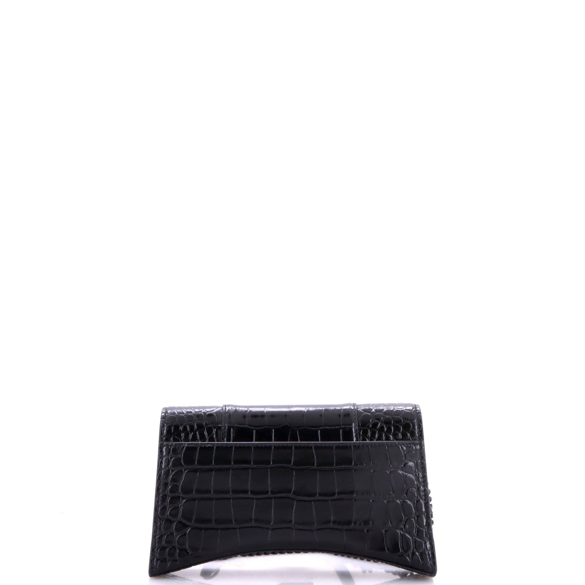 Hourglass Chain Crossbody Bag Crocodile Embossed Leather