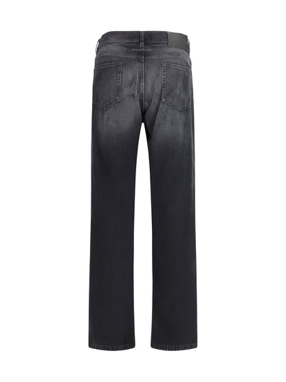 Jeans Straight-Leg Cotton Black