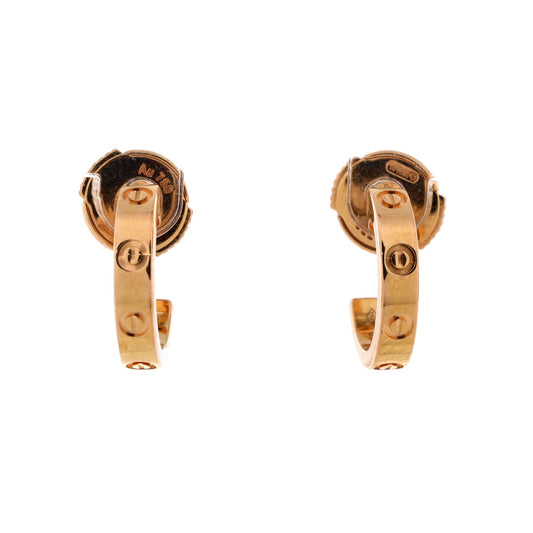 Love Hoop Earrings 18K Rose Gold Small
