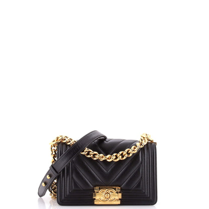 Boy Flap Bag Chevron Calfskin Small