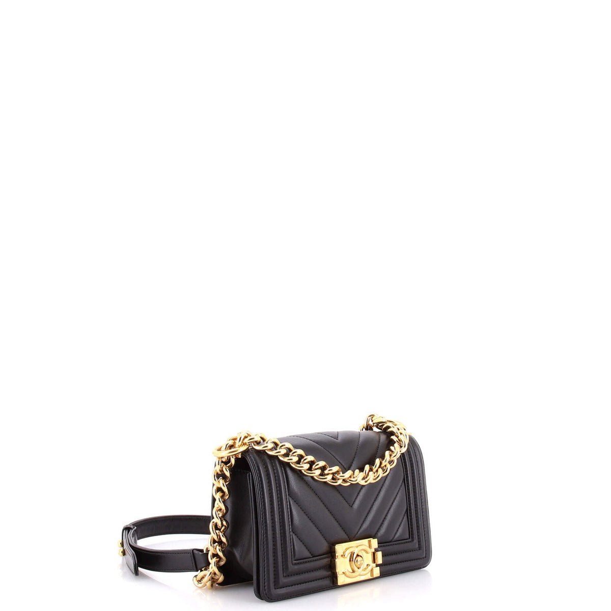 Boy Flap Bag Chevron Calfskin Small