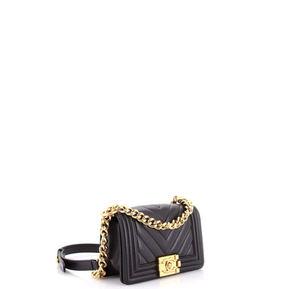 Boy Flap Bag Chevron Calfskin Small