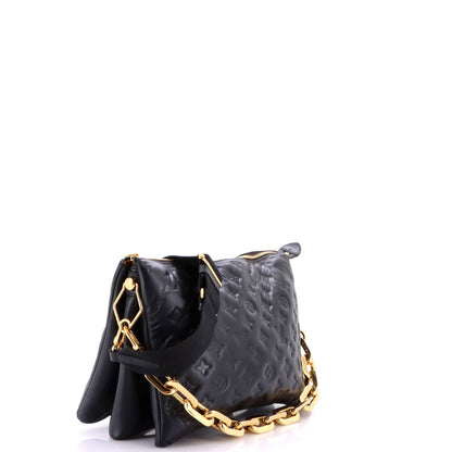 Coussin Bag Monogram Embossed Lambskin MM