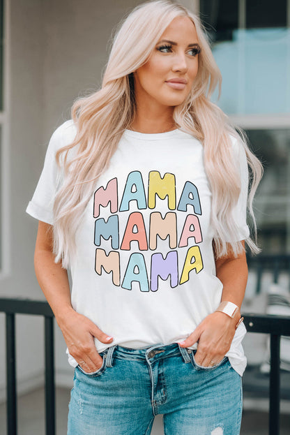 Threaded Pear MAMA Crew Neck Casual T Shirt