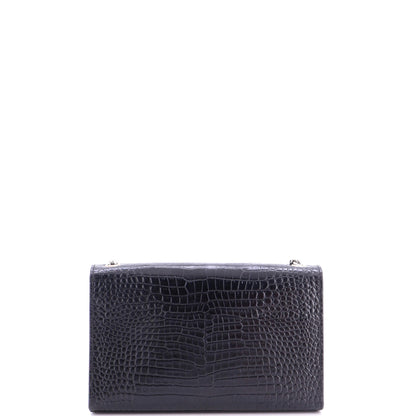 Classic Monogram Tassel Crossbody Bag Crocodile Embossed Leather Medium