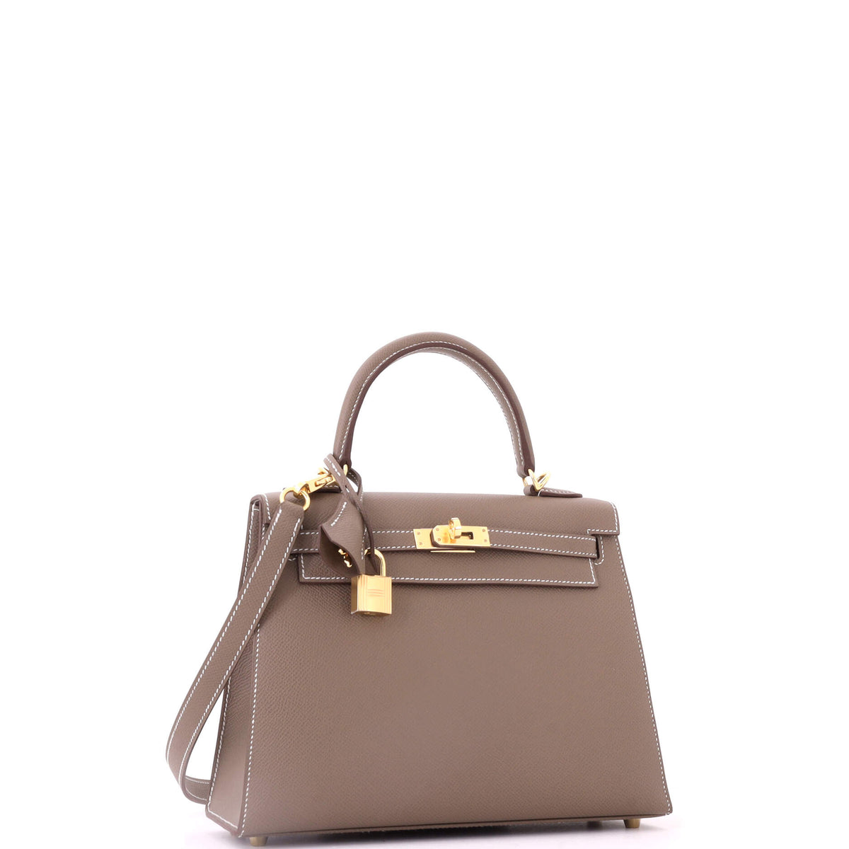Kelly Handbag Etoupe Epsom with Gold Hardware 25