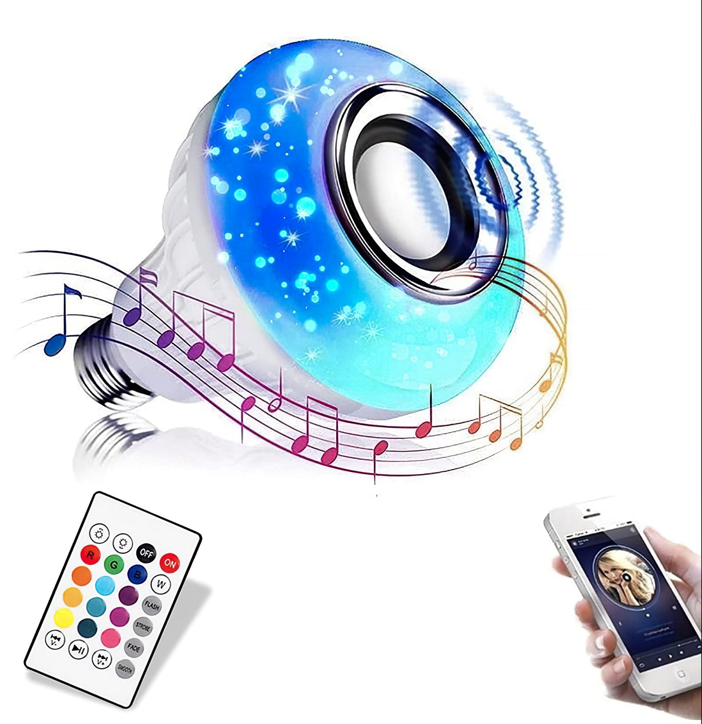 Milex LED Lightbulb Speaker - White