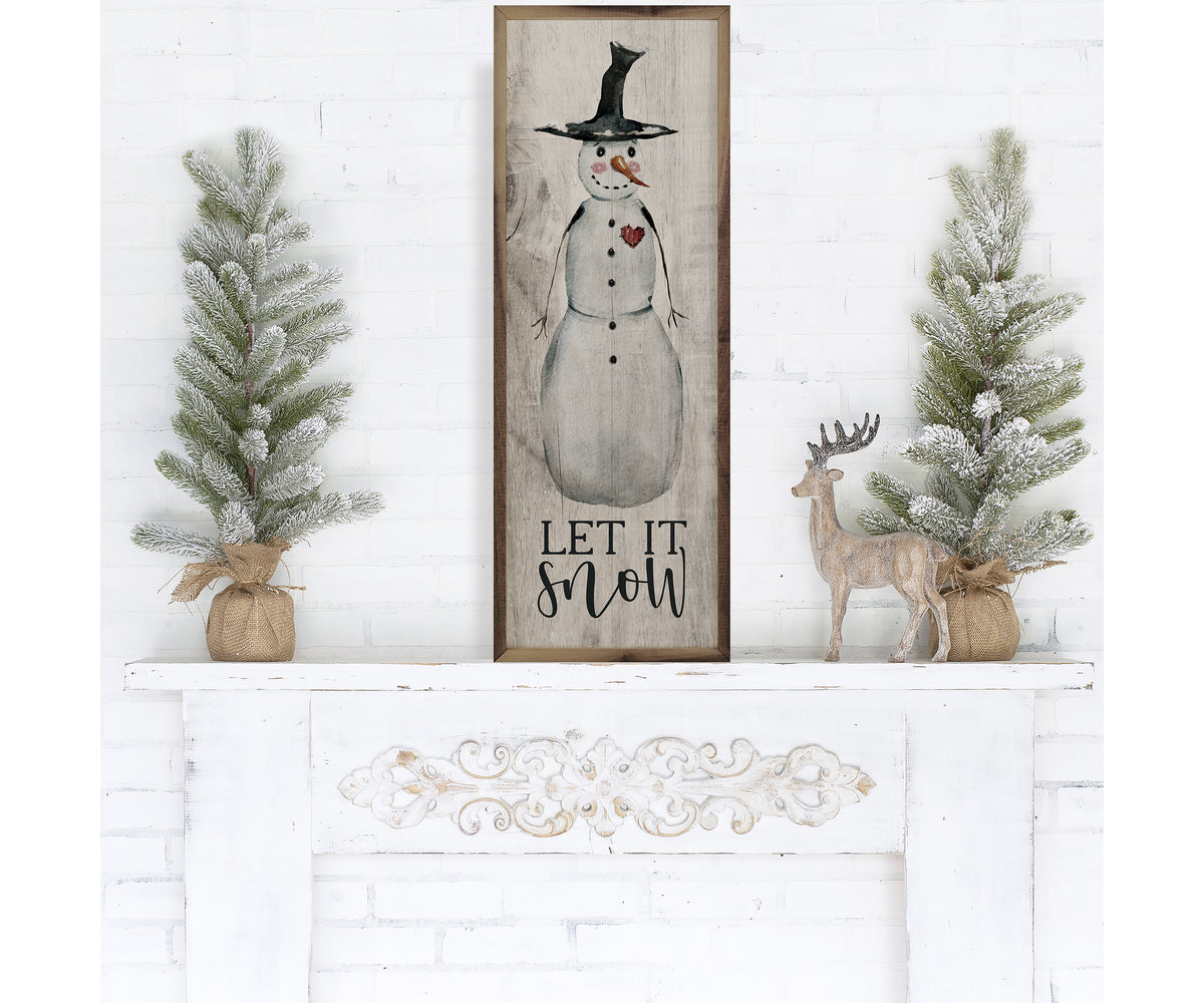 Kendrick Home Let It Snow Snowman Whitewash