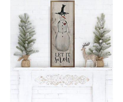 Kendrick Home Let It Snow Snowman Whitewash