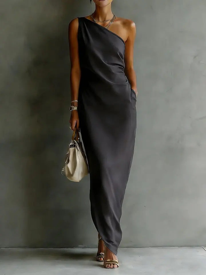 Women's Satin Off-Shoulder Slim-Fit Maxi Dress Zulily Women's Satin Off-Shoulder Slim-Fit Maxi Dress Zulily