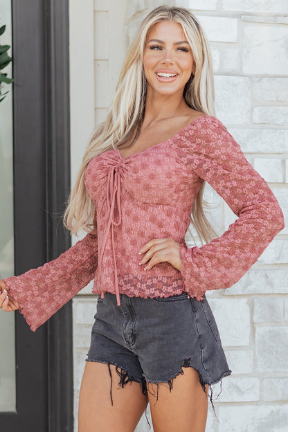 Threaded Pear Paloma Detail Floral Lace Blouse