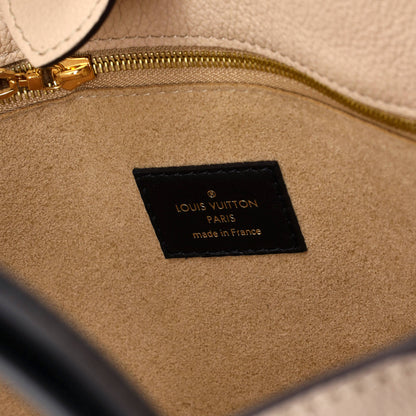 On My Side Tote Leather with Monogram Canvas MM