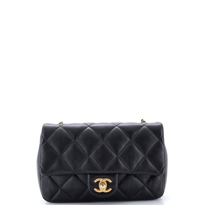 Heart Charms Flap Bag Quilted Lambskin Mini