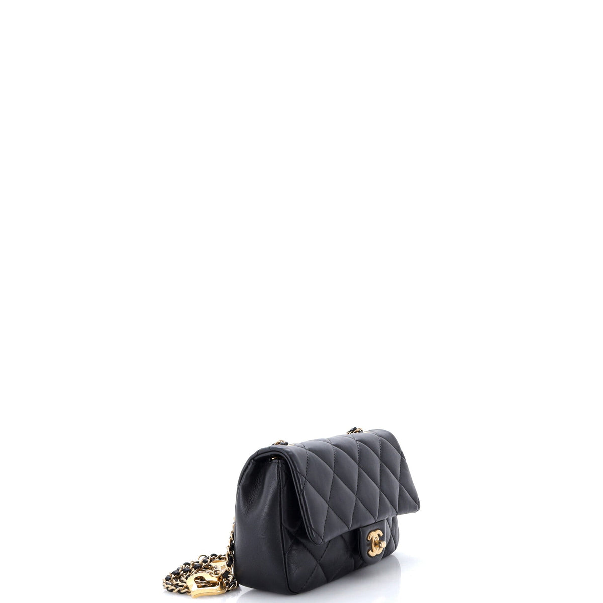 Heart Charms Flap Bag Quilted Lambskin Mini
