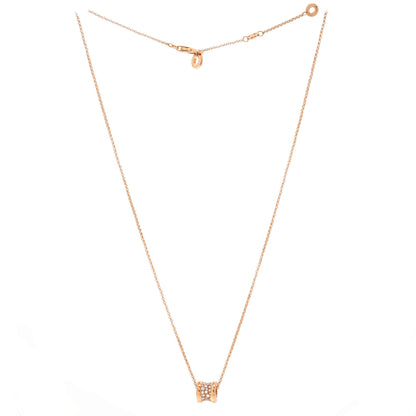 B.Zero1 Pendant Necklace 18K Rose Gold with Pave Diamonds Mini