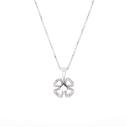 Fiorever Pendant Necklace 18K White Gold with Diamonds
