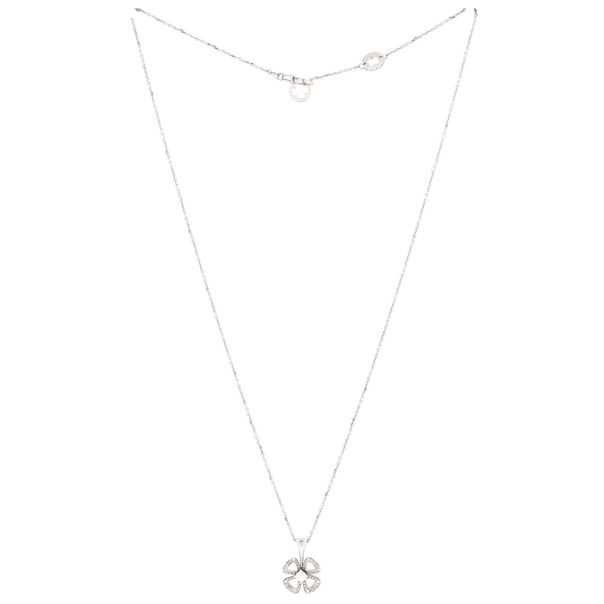 Fiorever Pendant Necklace 18K White Gold with Diamonds