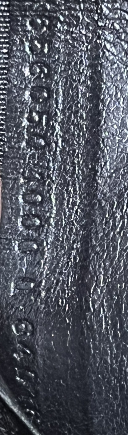 Hourglass Chain Wallet Crocodile Embossed Leather