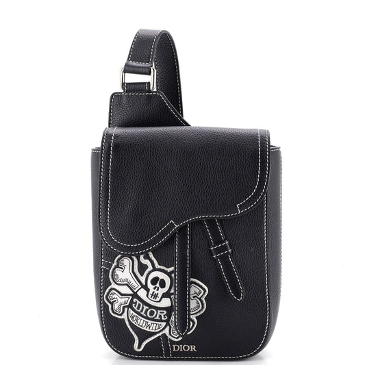 Stussy Saddle Messenger Pouch Leather with Applique