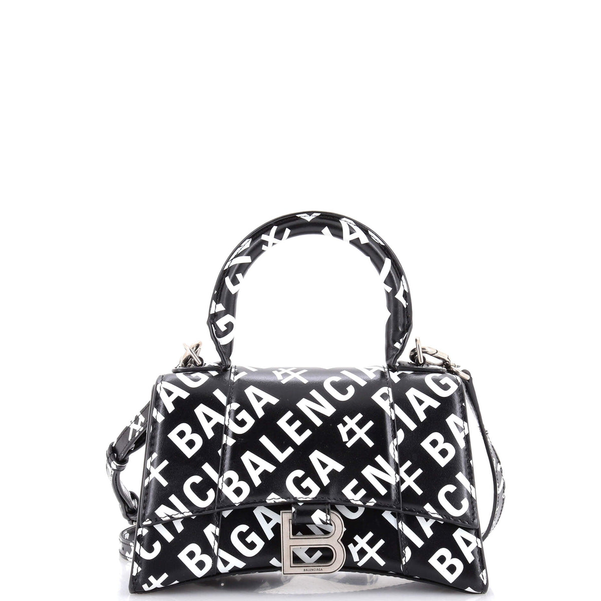 Hourglass Top Handle Bag Printed Leather XS