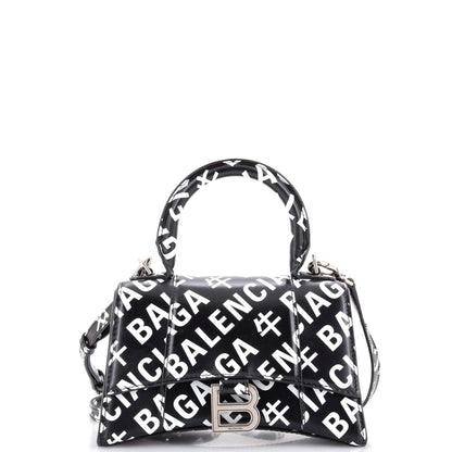 Hourglass Top Handle Bag Printed Leather XS