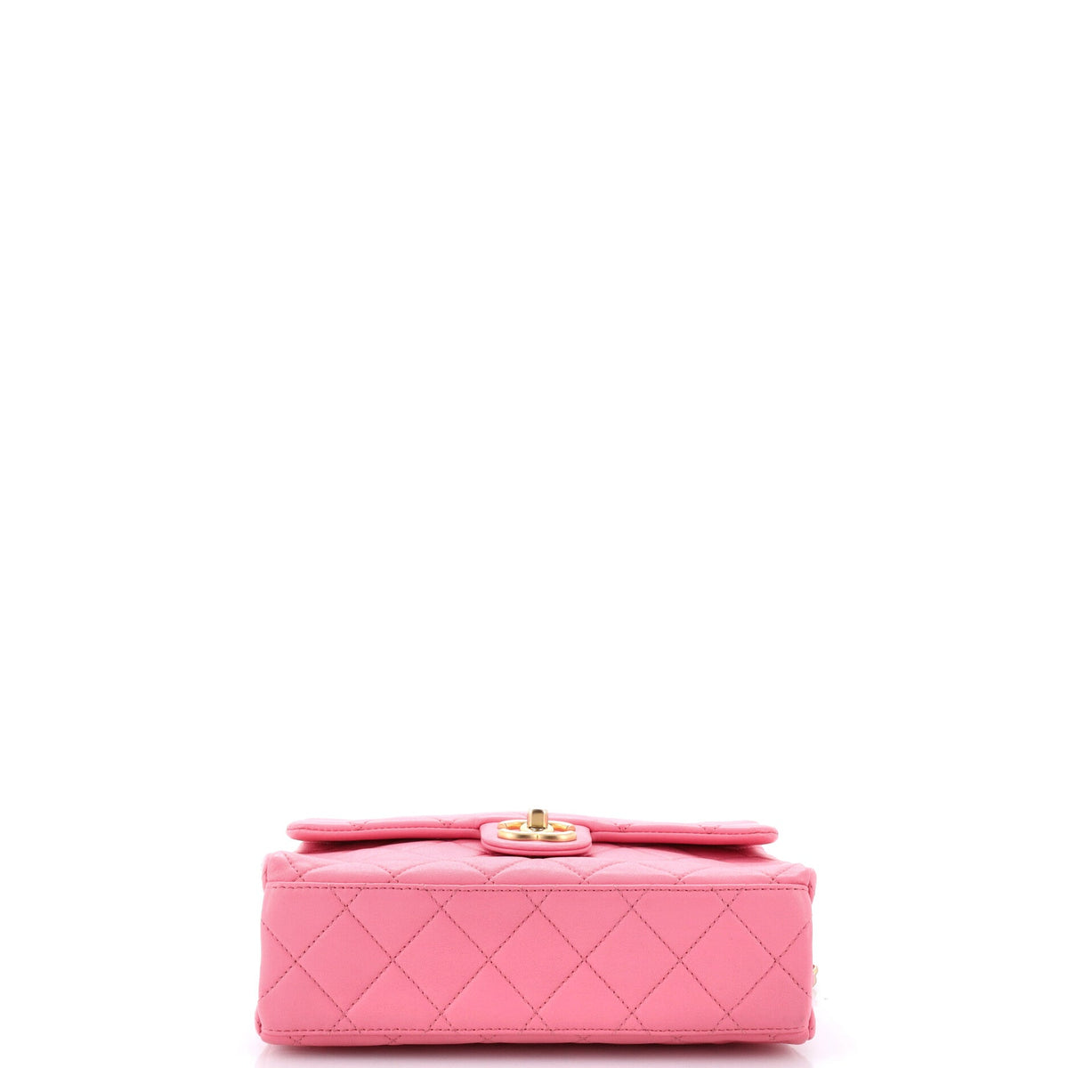 Logo Letters Chanel Touch Chain Flap Bag Quilted Lambskin Small