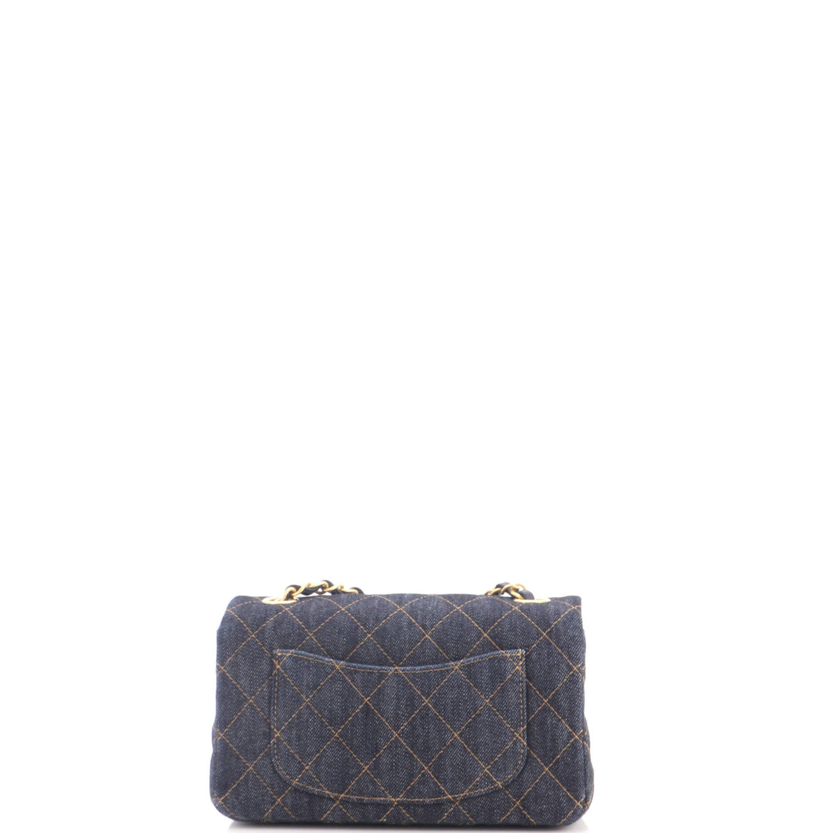 Classic Single Flap Bag Quilted Denim Mini