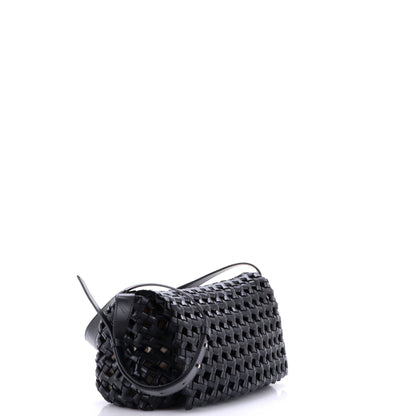 Window Flap Bag Knotted Intrecciato Leather
