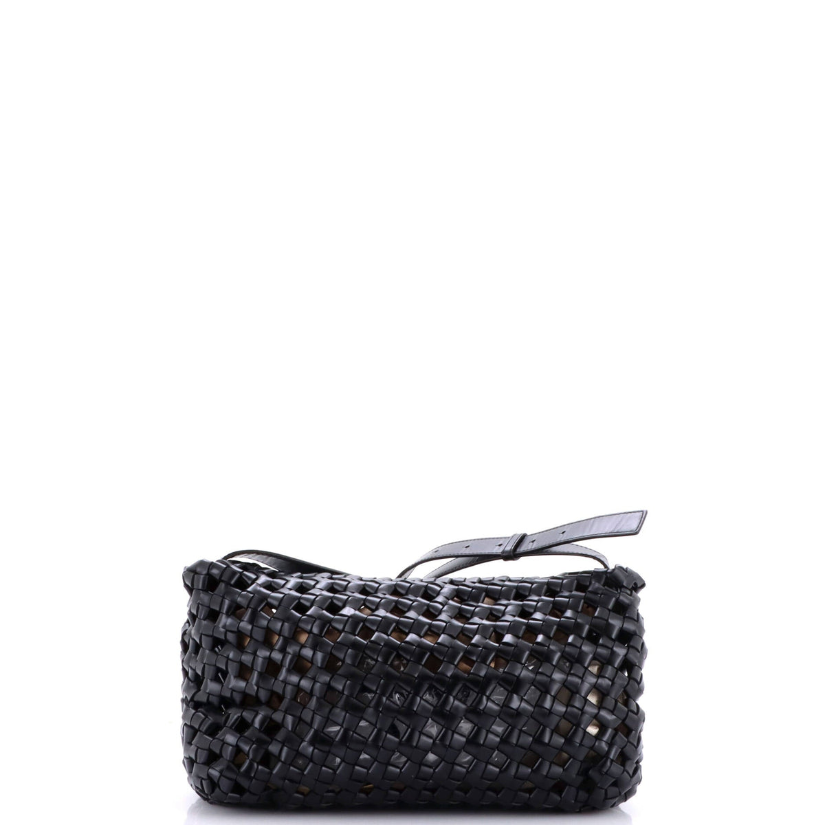 Window Flap Bag Knotted Intrecciato Leather